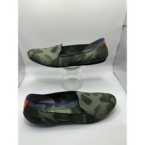 ROTHY'S 'The Loafer' Green Olive Camo Slip On Flats Size 10 Round Toe